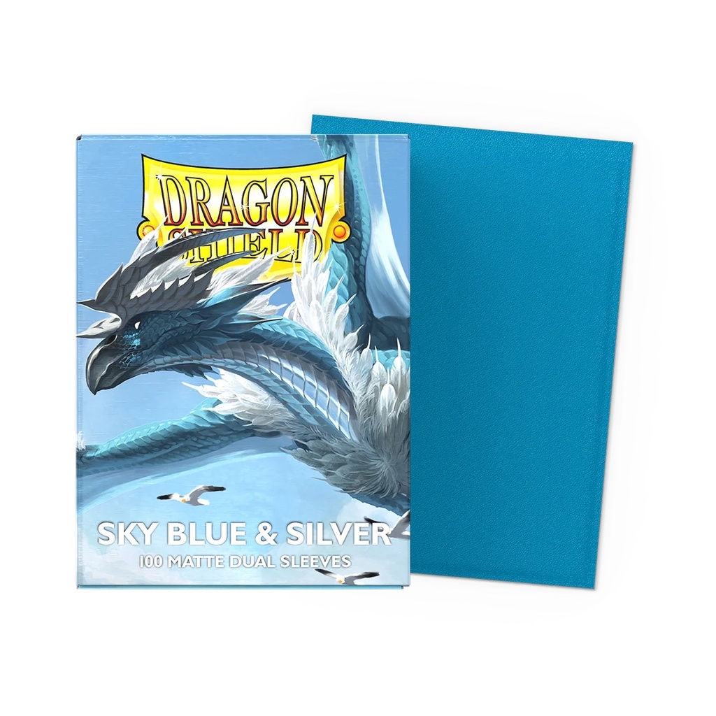 Sleeves: Dragon Shield - Standard - Dual Matte (x100) - Sky Blue & Silver