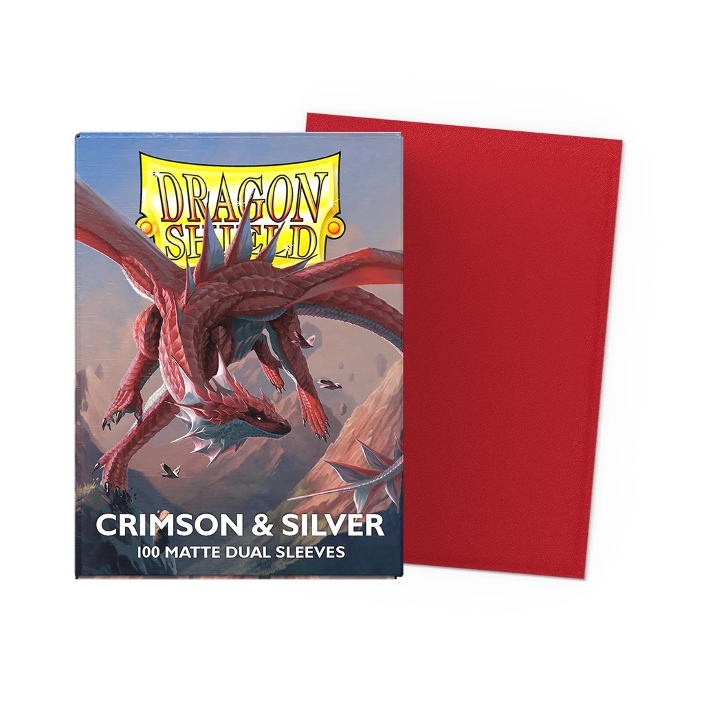 Sleeves: Dragon Shield - Standard - Dual Matte (x100) - Crimson & Silver