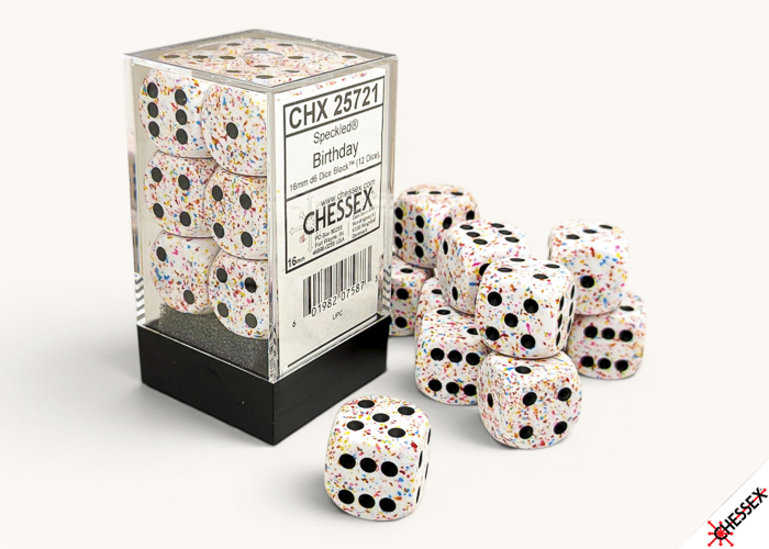 Dice: Chessex - Speckled - 16mm D6 (x12) - Birthday