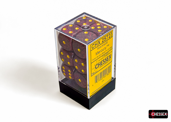 Dice: Chessex - Speckled - 16mm D6 (x12) - Mercury