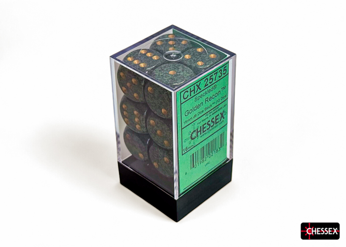 Dice: Chessex - Speckled - 16mm D6 (x12) - Golden Recon