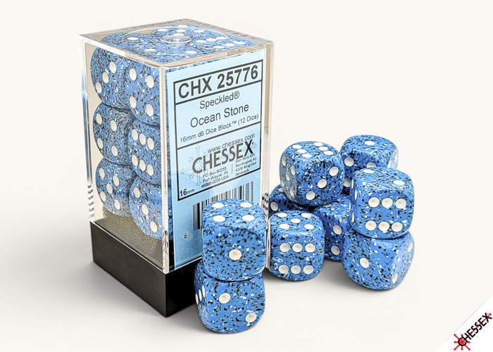 Dice: Chessex - Speckled - 16mm D6 (x12) - Ocean Stone