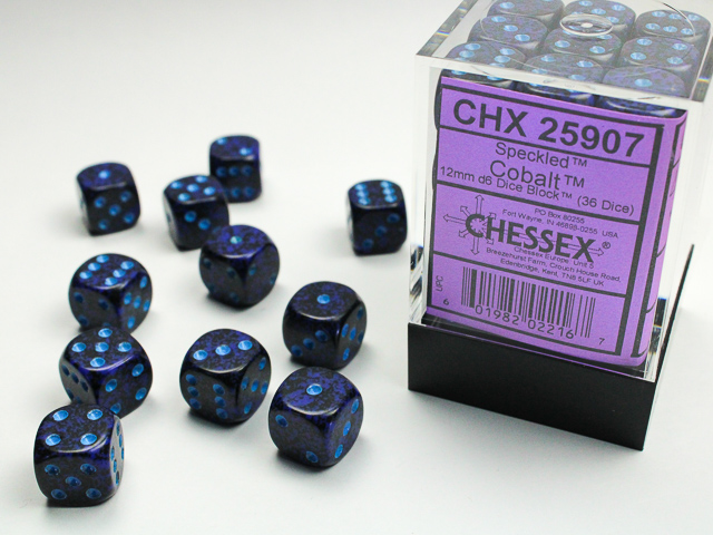 Dice: Chessex - Speckled - 12mm D6 (x36) - Cobalt