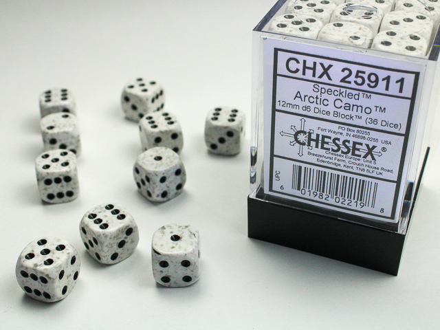 Dice: Chessex - Speckled - 12mm D6 (x36) - Arctic Camo