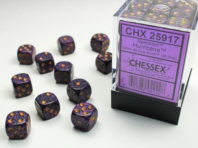 Dice: Chessex - Speckled - 12mm D6 (x36) - Hurricane