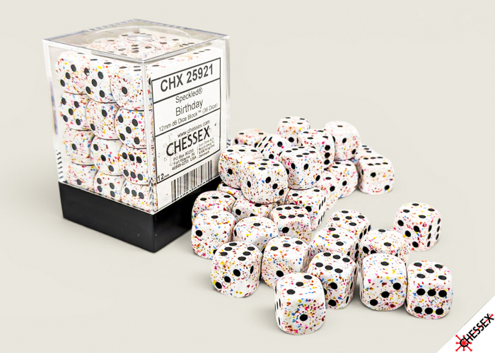 Dice: Chessex - Speckled - 12mm D6 (x36) - Birthday