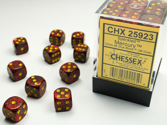 Dice: Chessex - Speckled - 12mm D6 (x36) - Mercury