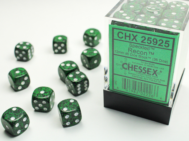 Dice: Chessex - Speckled - 12mm D6 (x36) - Recon