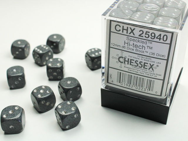 Dice: Chessex - Speckled - 12mm D6 (x36) - Hi-Tech