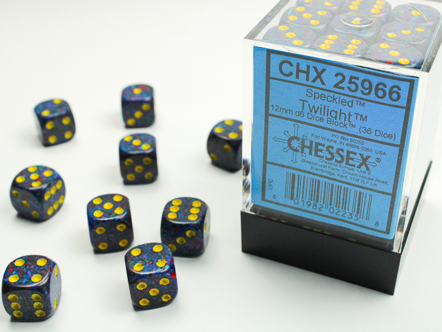 Dice: Chessex - Speckled - 12mm D6 (x36) - Twilight