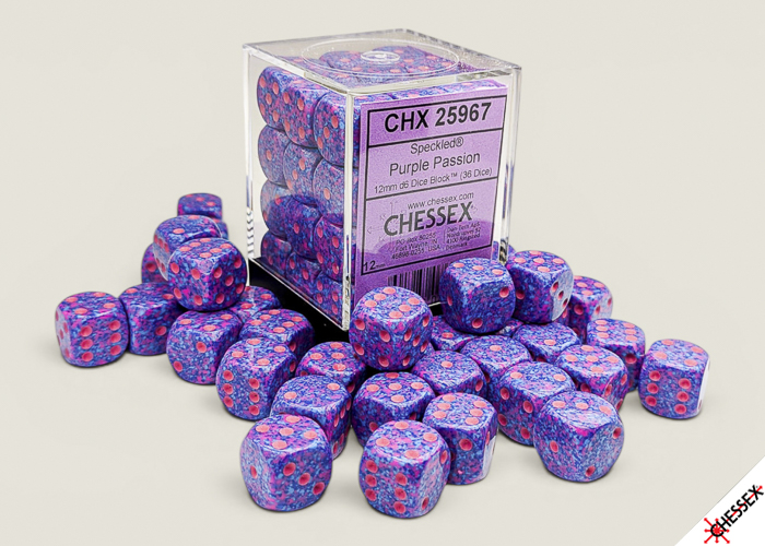 Dice: Chessex - Speckled - 12mm D6 (x36) - Purple Passion