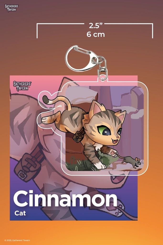 Keychain: Cinnamon - Cat