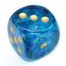 Dice: Chessex - Nebula, Luminary - 30mm D6 - Oceanic/Gold
