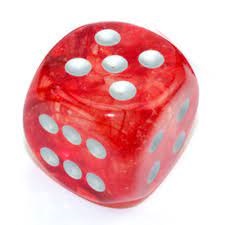 Dice: Chessex - Nebula, Luminary - 30mm D6 - Red/Silver