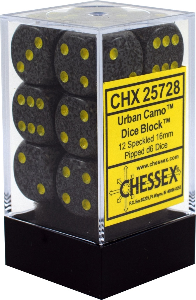 Dice: Chessex - Speckled - 16mm D6 (x12) - Urban Camo