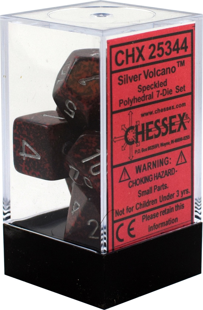 Dice: Chessex - Speckled - Poly Set (x7) - Silver Volcano
