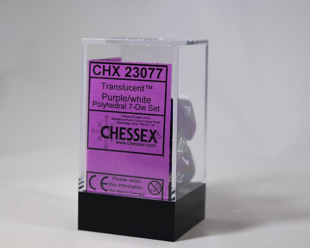 Dice: Chessex - Translucent - Poly Set (x7) - Purple/White