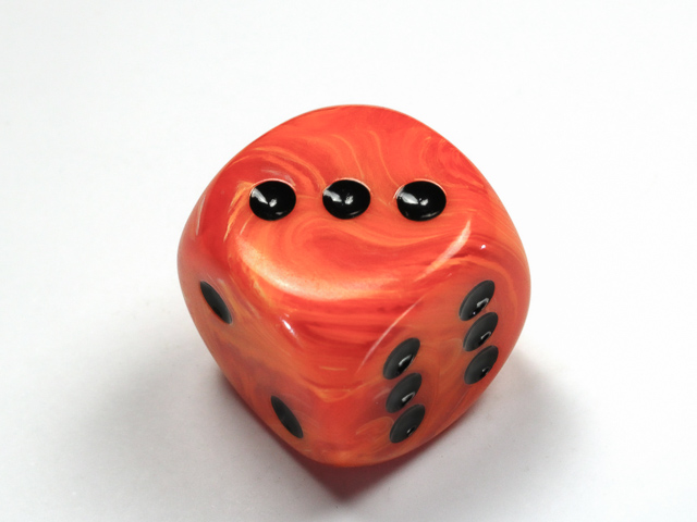 Dice: Chessex - Vortex - 30mm D6 - Orange/Black