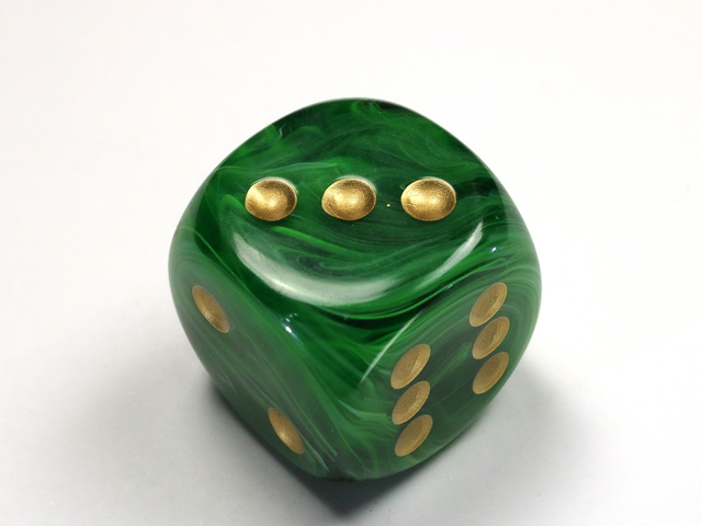 Dice: Chessex - Vortex - 30mm D6 - Green/Gold
