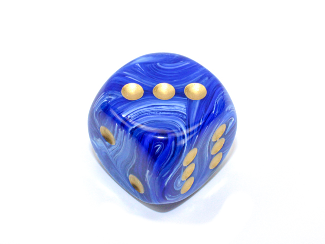 Dice: Chessex - Vortex - 30mm D6 - Blue/Gold
