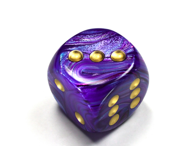 Dice: Chessex - Vortex - 30mm D6 - Purple/Gold