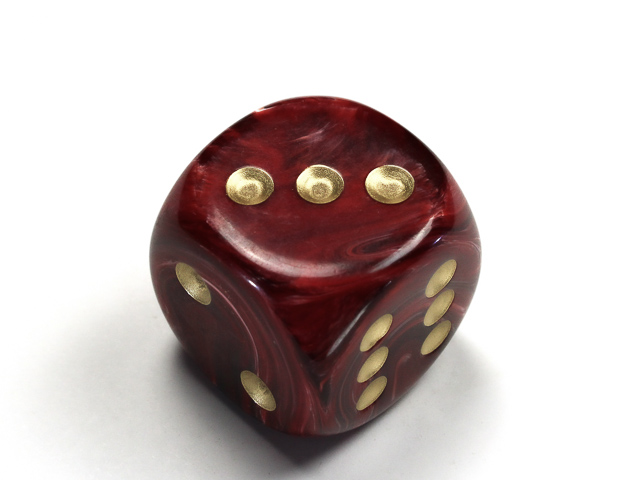 Dice: Chessex - Vortex - 30mm D6 - Burgundy/Gold