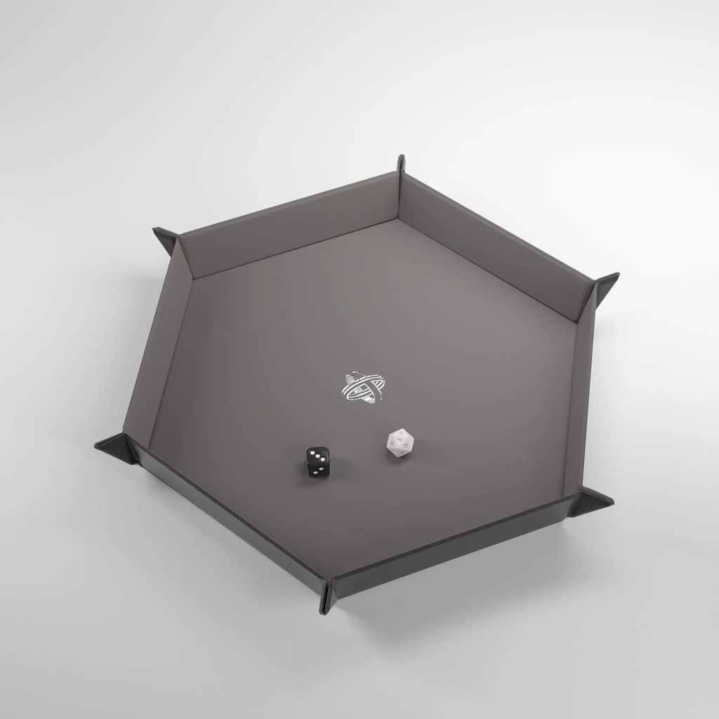 Dice Tray: Gamegenic - Hexagonal Magnetic - Black/Grey