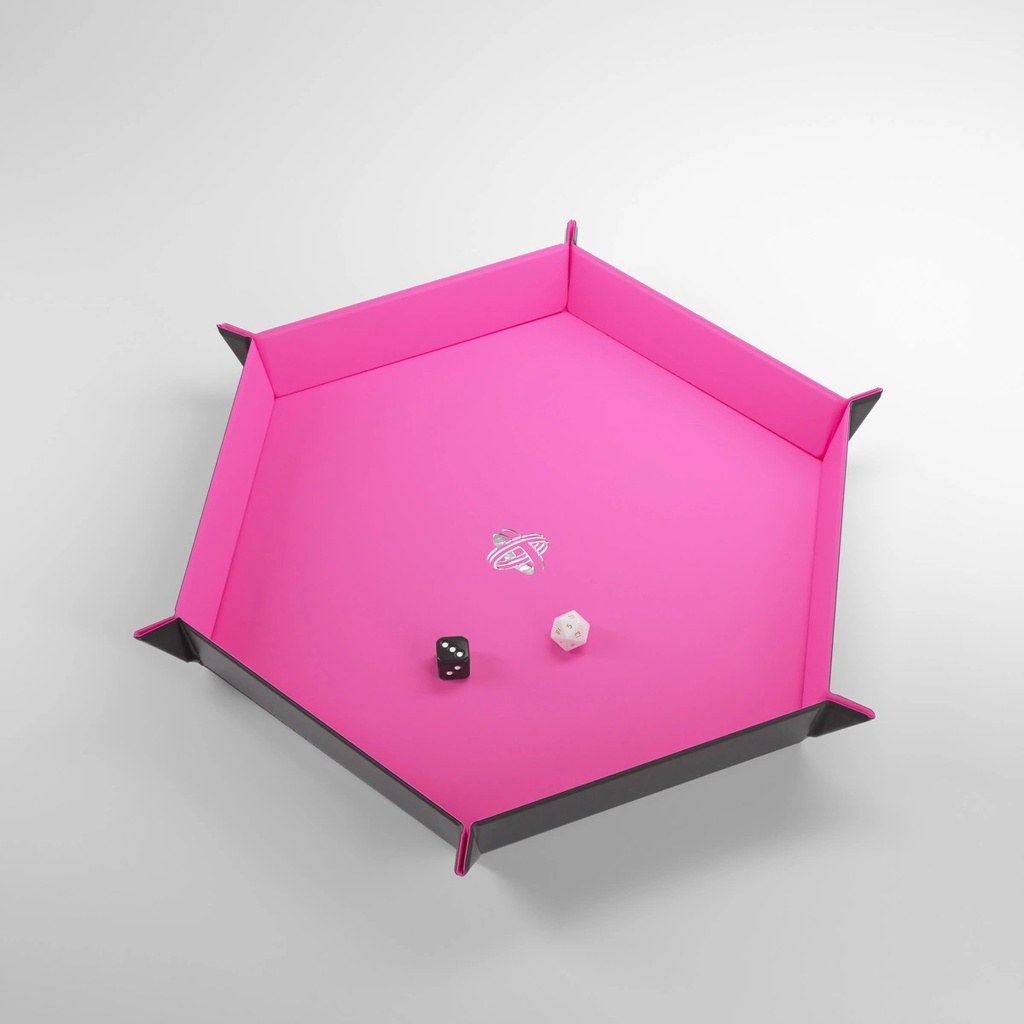 Dice Tray: Gamegenic - Hexagonal Magnetic - Black/Pink