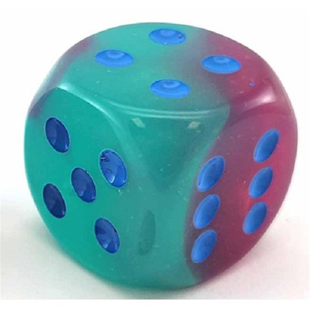Dice: Chessex - Gemini Gel, Luminary - 30mm D6 - Green-Pink/Blue