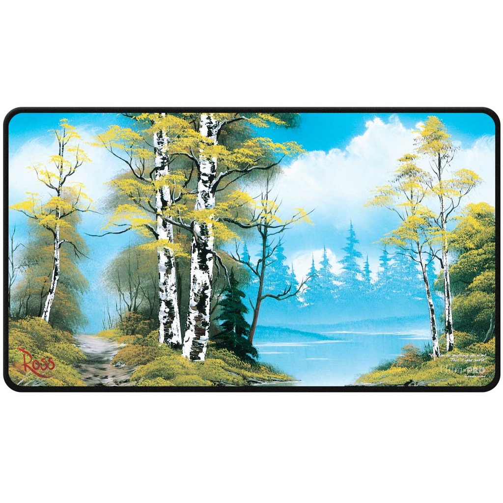 Playmat: Ultra PRO - Black Stitched - Bob Ross - Lakeside Path