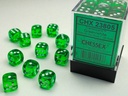 Dice: Chessex - Translucent - 12mm D6 (x36) - Green/white
