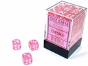 Dice: Chessex - Translucent - 12mm D6 (x36) - Pink/white