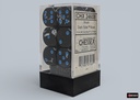 Dice: Chessex - Brush - 16mm D6 (x12) - Dark Side/blue