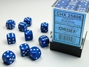 Dice: Chessex - Opaque - 12mm D6 (x36) - Blue/white