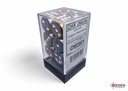 Dice: Chessex - Gemini - 16mm D6 (x12) - Copper-Steel/white