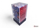 Dice: Chessex - Gemini - 16mm D6 (x12) - Blue-Red/gold