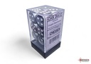 Dice: Chessex - Gemini - 16mm D6 (x12) - Purple-Steel/white