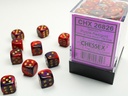Dice: Chessex - Gemini - 12mm D6 (x36) - Purple-Red/gold