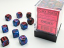 Dice: Chessex - Gemini - 12mm D6 (x36) - Black-Starlight/red