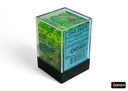 Dice: Chessex - Gemini, Luminary - 12mm D6 (x36) - Plasma Green-Teal/orange