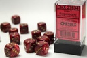 Dice: Chessex - Vortex - 16mm D6 (x12) - Burgundy/gold