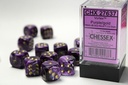 Dice: Chessex - Vortex - 16mm D6 (x12) - Purple/gold