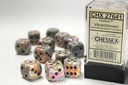 Dice: Chessex - Festive - 16mm D6 (x12) - Vibrant/brown
