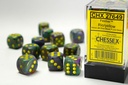 Dice: Chessex - Festive - 16mm D6 (x12) - Rio/yellow