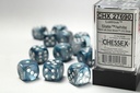 Dice: Chessex - Lustrous - 16mm D6 (x12) - Slate/white