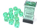 Dice: Chessex - Borealis, Luminary - 16mm D6 (x12) - Light Green/gold