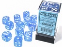 Dice: Chessex - Borealis, Luminary - 16mm D6 (x12) - Sky Blue/white