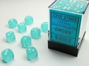 Dice: Chessex - Frosted - 12mm D6 (x36) - Teal/white