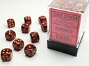 Dice: Chessex - Vortex - 12mm D6 (x36) - Burgundy/gold