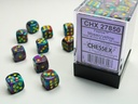 Dice: Chessex - Festive - 12mm D6 (x36) - Mosaic/yellow
